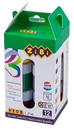 Акрилові фарби ZiBi Kids Line, 12 кольорів (ZB.6662)