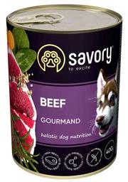 Влажный корм для взрослых собак всех пород Savory Dog Gourmand, с говядиной, 400 г