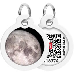Адресник для собак і котів Waudog Smart ID з QR паспортом Місяць 25 мм