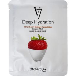 Тканинна маска для обличчя Bioaqua V7 Deep Hydration, з екстрактом полуниці, 30 г