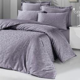 Комплект постельного белья Victoria Deluxe Jacquard Sateen Rimma, сатин-жаккард, евростандарт, 220х200 см, серый (2200000548801)