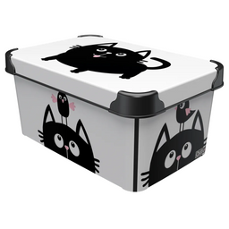 Коробка Qutu Style Box Meow Black, 5 л, 28,5х19х13,5 см, білий (STYLE BOX с/к MEOW BLACK 5л.)