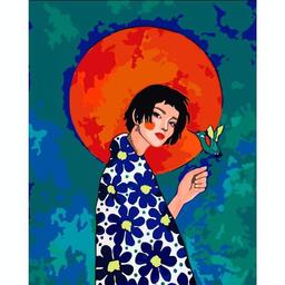 Картина по номерам Santi Девушка с колибри, 40х50 см (954367)