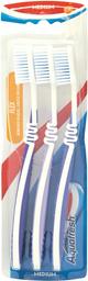 Зубна щітка Aquafresh Flex Medium, середня, синій, 3 шт.