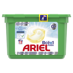 Капсули для прання Ariel Pods Все-в-1 Для чутливої шкіри, для білих і кольорових тканин, 13 шт.