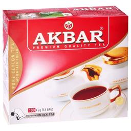 Черный чай Akbar Black Tea пакетированный 200 г (100 x 2 г)