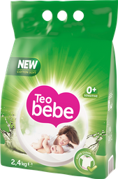 Дитячий пральний порошок Teo Bebe Just Essentials Cotton Soft Green, 2,4 кг