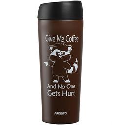 Термокружка Ardesto Coffee time Raccoon, 450 мл, коричневий (AR2645DML)