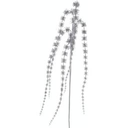 Декоративна гілочка Lefard з глітером 50 см срібляста (681-015)