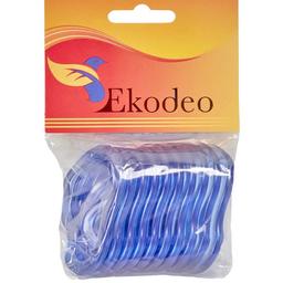 Кольца для шторки в ванной Ekodeo, голубые, 12 шт. (68120)