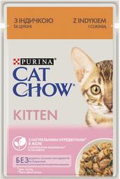 Влажный корм для котят Cat Chow Kitten, нежные кусочки в желе, с индейкой и цуккини, 85 г