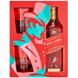 Віскі Johnnie Walker Red label Blended Scotch Whisky, 40%, 0,7 л + 2 келихи