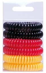 Набор резинок для волос Titania Аnti Ziep, черный, красный, желтый, 6 шт. (7917-WM1 BOX)