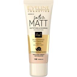Тональный крем Eveline Cosmetics Satin Matt с матирующим эффектом тон 102 (Vanilla) 30 мл