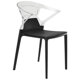 Кресло Papatya Ego-K, черное сиденье, верх прозрачный (290715)