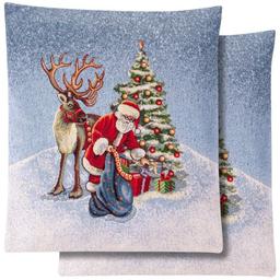 Наволочка новорічна Lefard Home Textile Bernard гобеленова з люрексом, 45х45 см (716-185)