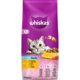 Сухой корм для стерилизованных котов Whiskas, с курицей, 14 кг