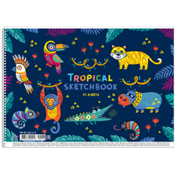 Альбом для малювання Star Тропічні тварини, синій, 20 аркушів (PB-SC-020-418)