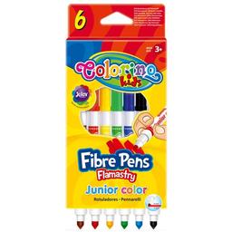 Фломастери двосторонні Colorino Fibre Pens, 6 кольорів (13437PTR/1)