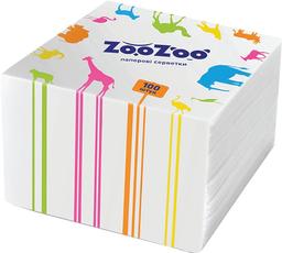 Паперові серветки ZooZoo, одношарові, білий, 100 шт.