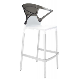 Барное кресло Papatya Ego-K, серый с белым (2210309396010)