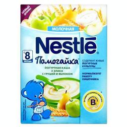 Йогуртна молочна каша Nestle Помогайка 3 злаки з грушею і яблуком 200 г