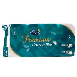 Четырехслойная туалетная бумага Perfex Premium Cotton, 8 рулонов