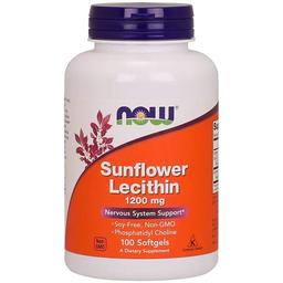Подсолнечный лецитин Now Foods Sunflower Lecithin 1200 мг 100 гелевых капсул