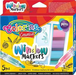 Смываемые маркеры Colorino, для рисования на стекле, 5 цветов (39637PTR)