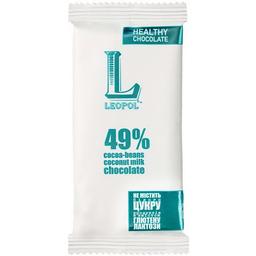 Батончик Leopol 49% молочний, з тертих какао-бобів, без цукру, 25 г