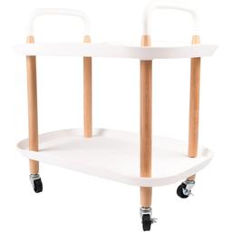 Сервировочный столик-тележка Supretto передвижной прямоугольный белый
