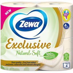 Чотиришаровий туалетний папір Zewa Exclusive Natural Soft 4 рулони