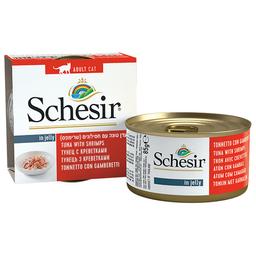 Вологий корм для кішок Schesir Salmon Тунець з креветками Tuna Prawns 85 г