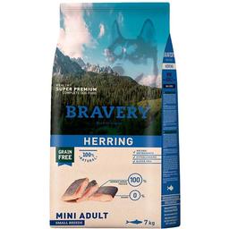 Сухий корм для дорослих собак дрібних порід Bravery Herring Mini Adult, з оселедцем, 7 кг