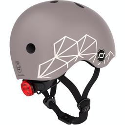Шлем защитный Scoot and Ride, с фонариком, 45-51 см (XXS/XS), серый