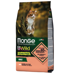 Сухой корм для котов Monge Cat Bwild Gr.Free, лосось, 1,5 кг
