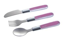 Набор столовых приборов Canpol babies (вилка, ложка и нож), розовый (9/477_pin)