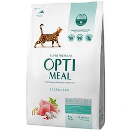 Сухой корм для стерилизованных котов Optimeal, с индейкой и овсом, 4 кг (B1840601)