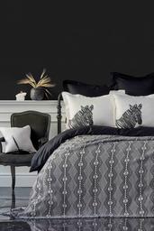 Набор постельное белье с пледом Karaca Home Burundi, евро, темно-серый, 7 предметов (2000022194785)