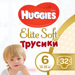 Трусики-підгузки Huggies Elite Soft Pants 6 (15-25 кг), 32 шт.