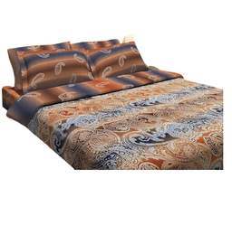 Комплект постельного белья Lotus Top Dreams Кашемир, двуспальный, коричневый, 3 единицы (3236)