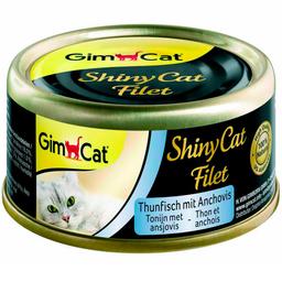 Влажный корм для кошек GimCat Shiny Cat, с тунцом и анчоусом, 70 г