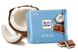 Шоколад молочний Ritter Sport з кокосово-молочним кремом, 100 г (593197)