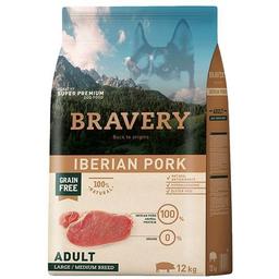 Сухий корм для дорослих собак cередніх та великих порід Bravery Iberian Pork Large Medium Adult, з іберійською свининою, 12 кг