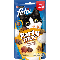 Лакомство для кошек Purina Felix Party Mix Ориджинал Микс со вкусом курицы, печени и индейки, 60 г