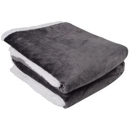 Одеяло Soho Plush hugs Graphite флисовое, 200х150 см, серое с белым (1221К)