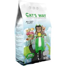 Бентонитовый наполнитель для кошачьего туалета Cat's Way, алоэ вера, зеленые гранулы, 5 л