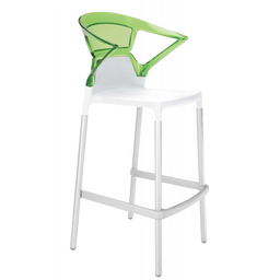 Барное кресло Papatya Ego-K, белый с зеленым (429979)