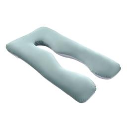 Наволочка-чехол на П-образную подушку для беременных и отдыха Ideia, 140х75 см, мятный и белый (8-35126)