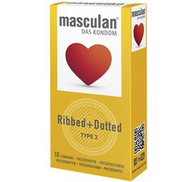 Презервативи Masculan Ribbed+Dotted Тип 3 з кільцями і пухирцями 10 шт.